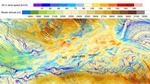 Modeled wind conditions at the figh voltage masts M21-M25 at Albulapass.